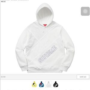 White diagonal logo hooded sweatshirt!
